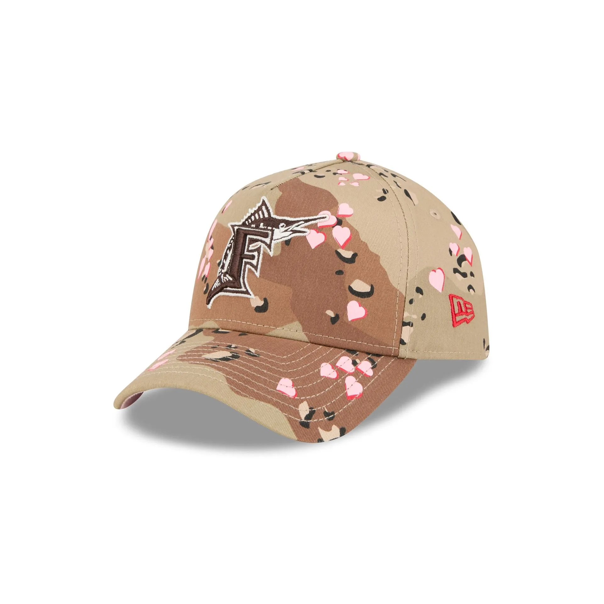 Miami Marlins Camo Hearts 9FORTY A-Frame Snapback Hat sold by New Era