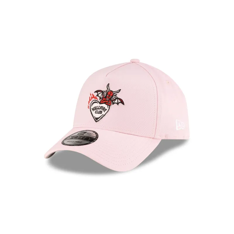 Stranger Things Hellfire Club Pink 9FORTY A-Frame Snapback Hat sold by New Era