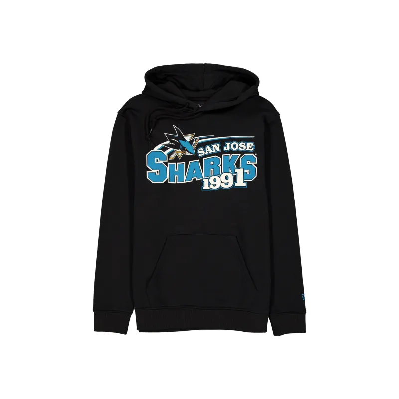 San Jose Sharks Retro Black Hoodie made by New Era