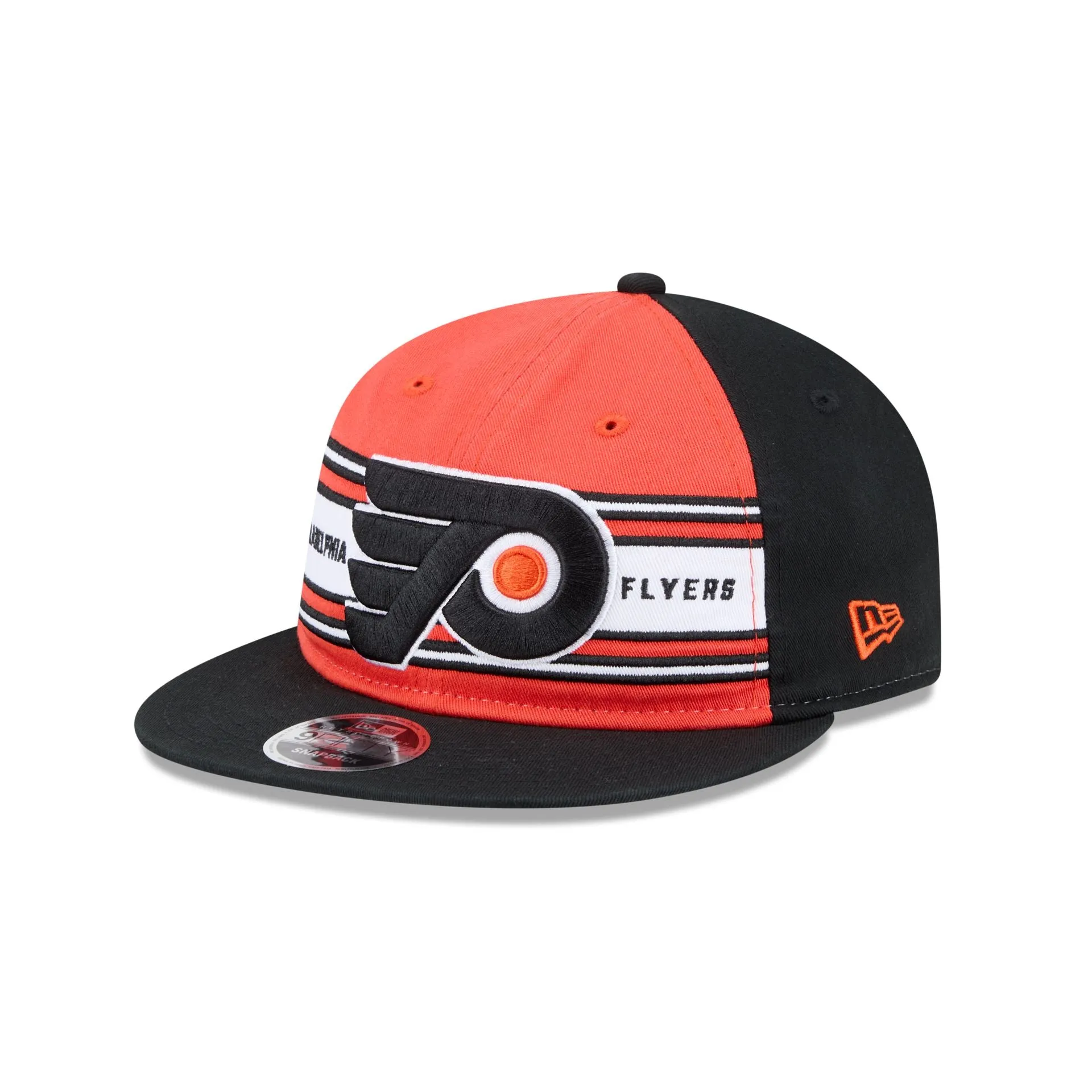Philadelphia Flyers Team Stripes Retro Crown 9FIFTY Snapback Hat sold by New Era