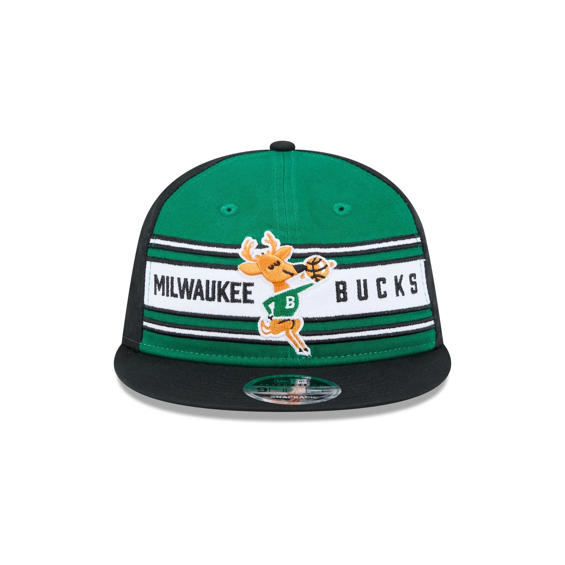 Milwaukee Bucks Team Stripes Retro Crown 9FIFTY Snapback Hat sold by New Era product image thumbnail 2