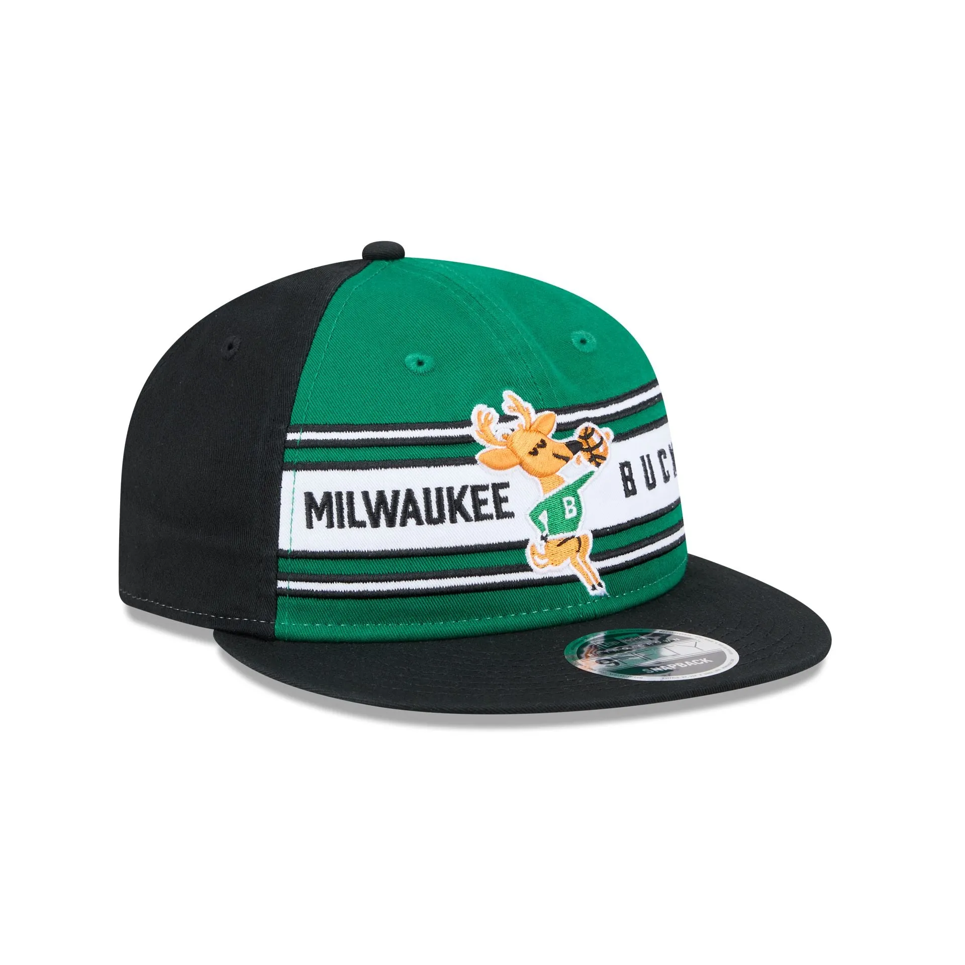 Milwaukee Bucks Team Stripes Retro Crown 9FIFTY Snapback Hat sold by New Era product image thumbnail 3