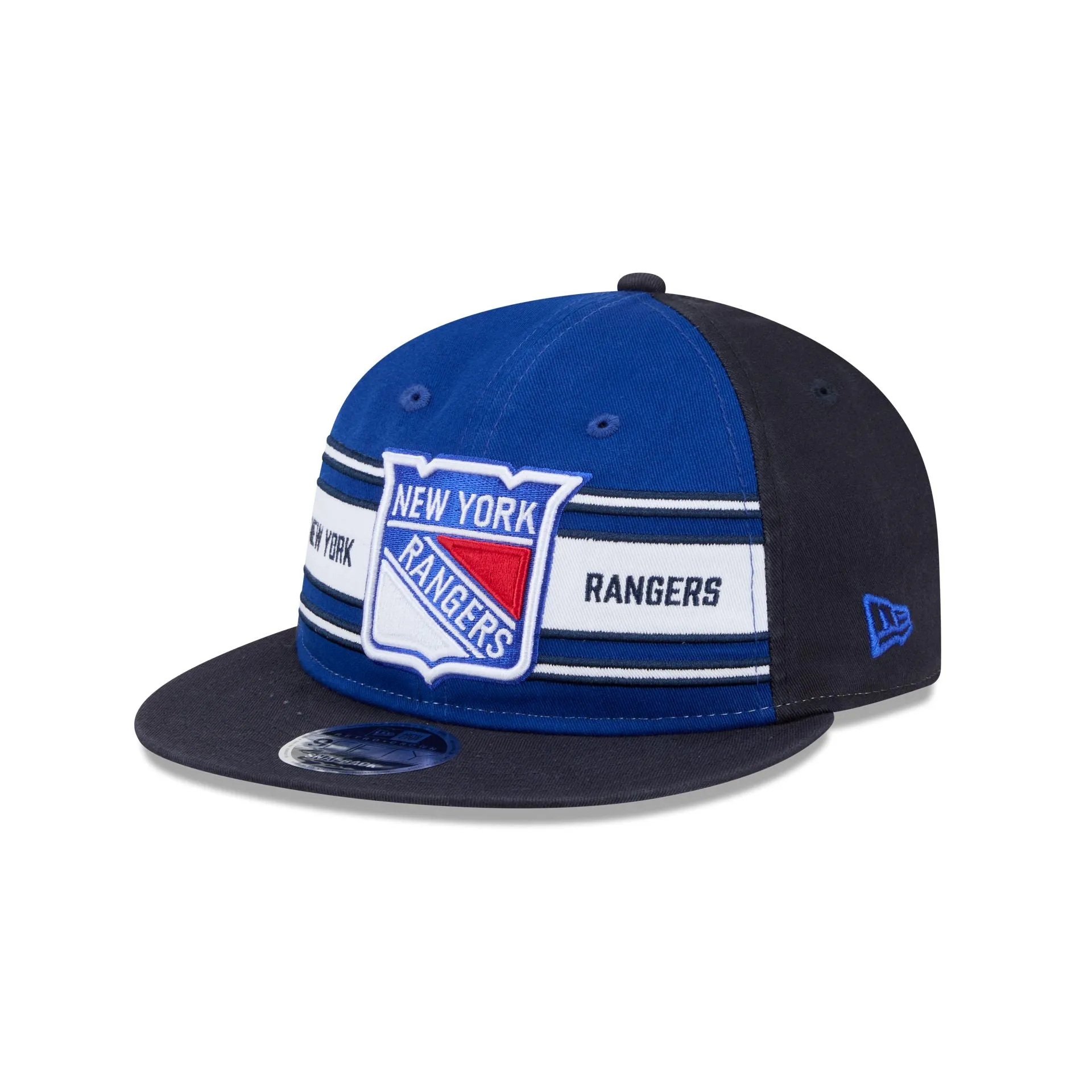 New York Rangers Team Stripes Retro Crown 9FIFTY Snapback Hat sold by New Era