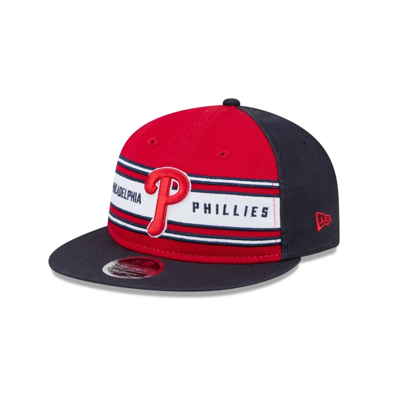 Philadelphia Phillies Team Stripes Retro Crown 9FIFTY Snapback Hat sold by New Era