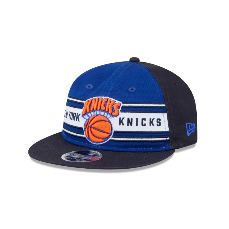New York Knicks Team Stripes Retro Crown 9FIFTY Snapback Hat sold by New Era