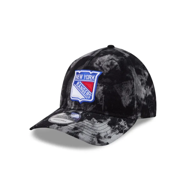 New York Rangers Bleached Denim 9TWENTY A-Frame Adjustable Hat sold by New Era