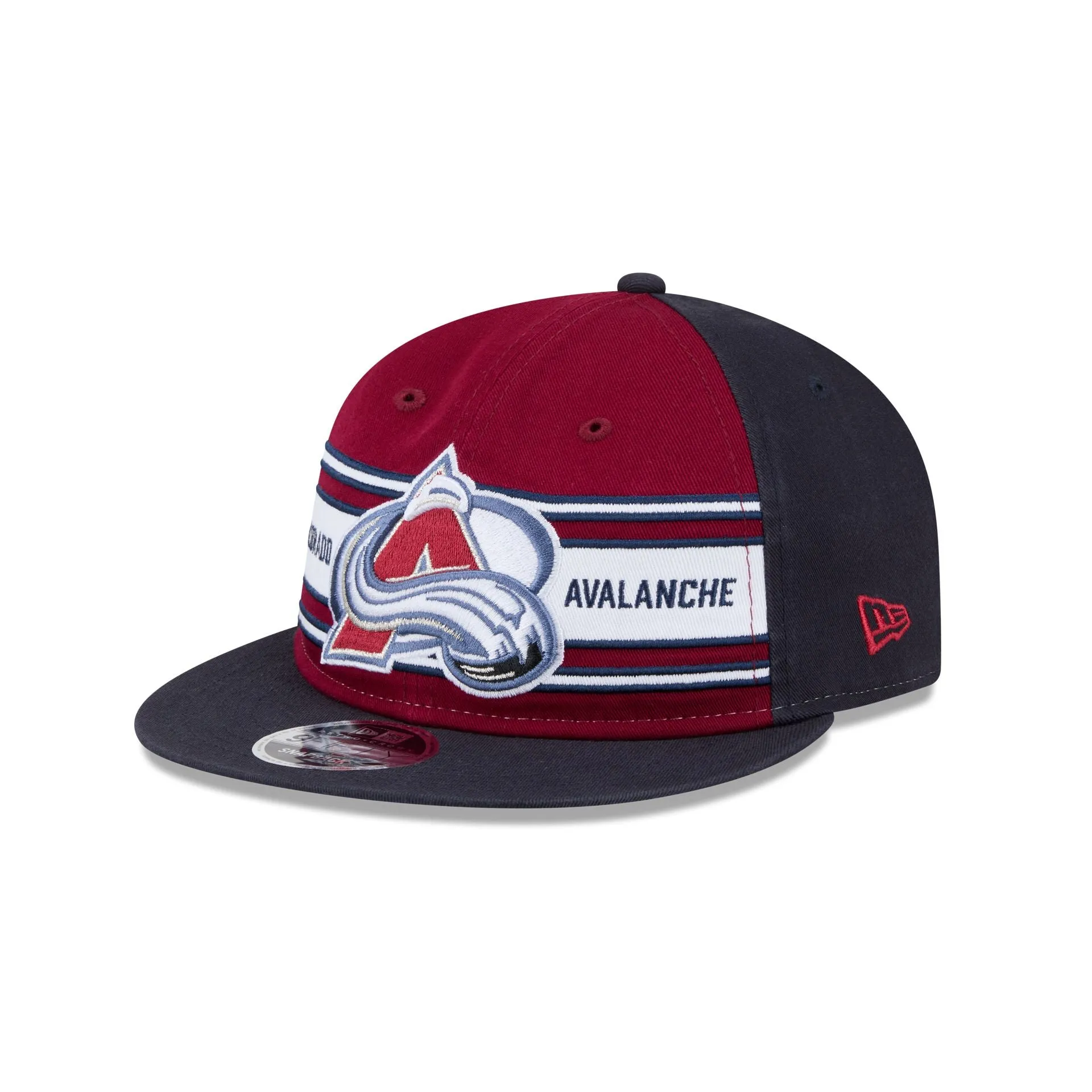 Colorado Avalanche Team Stripes Retro Crown 9FIFTY Snapback Hat sold by New Era