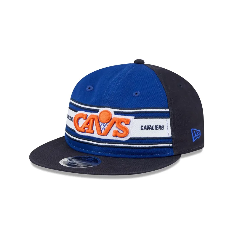 Cleveland Cavaliers Team Stripes Retro Crown 9FIFTY Snapback Hat made by New Era