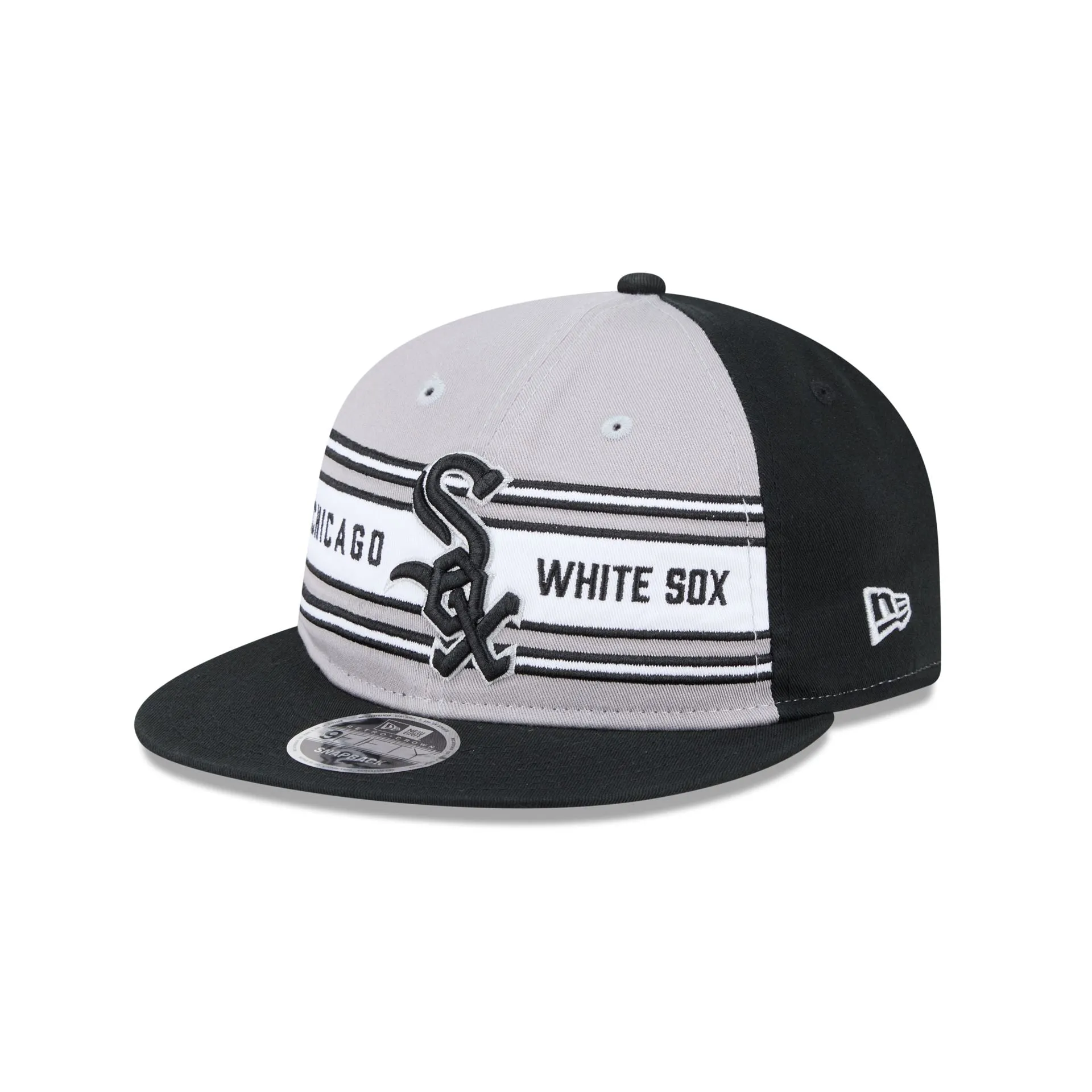 Chicago White Sox Team Stripes Retro Crown 9FIFTY Snapback Hat sold by New Era