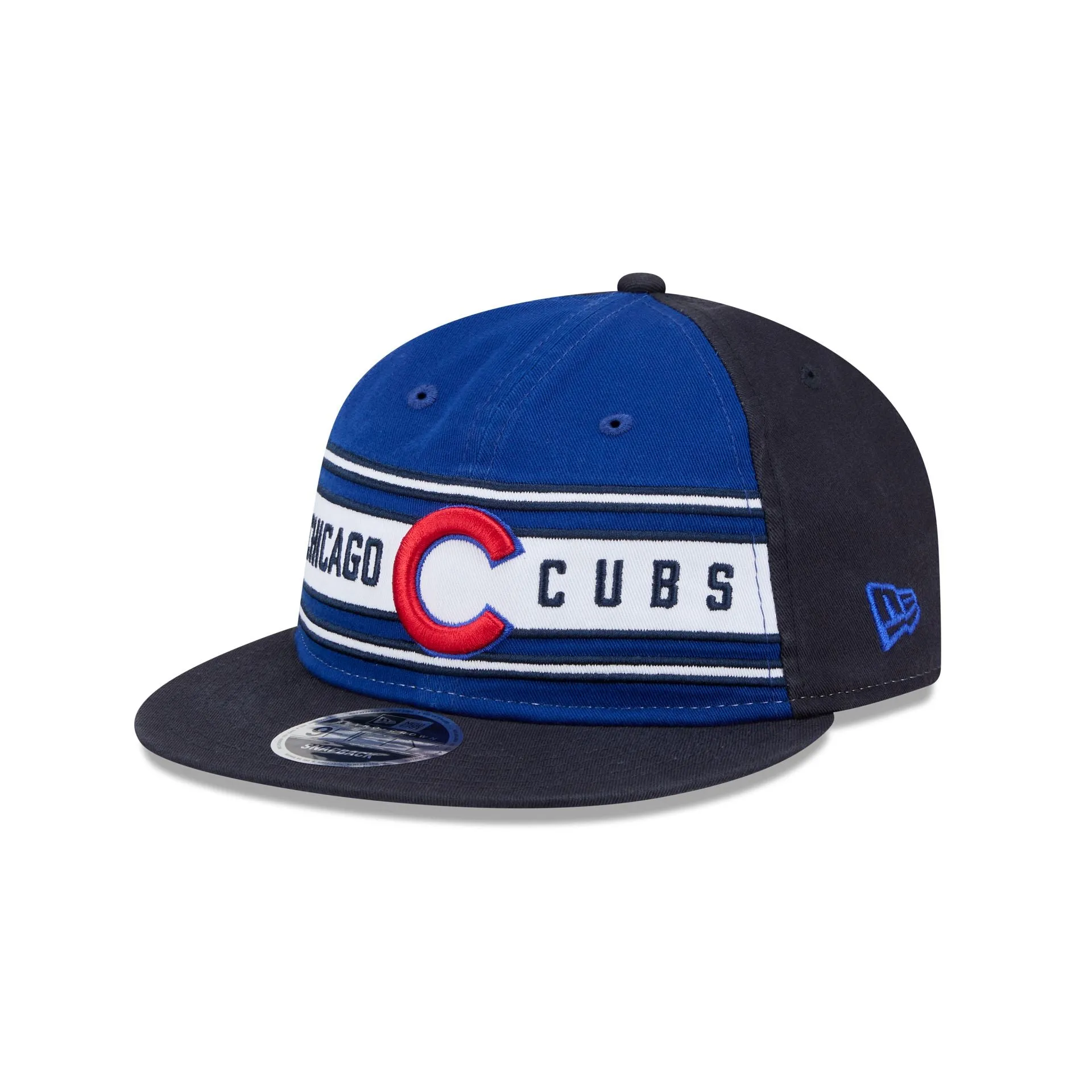 Chicago Cubs Team Stripes Retro Crown 9FIFTY Snapback Hat sold by New Era