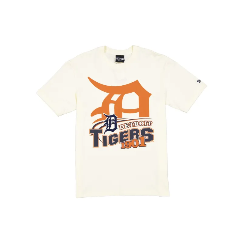 Detroit Tigers Retro Chrome White T-Shirt sold by New Era