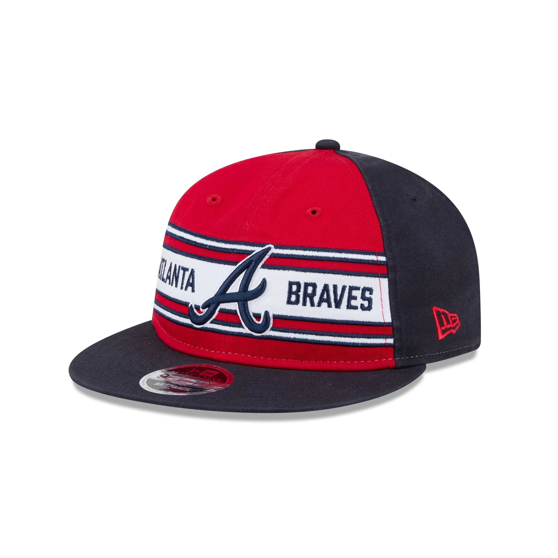 Atlanta Braves Team Stripes Retro Crown 9FIFTY Snapback Hat sold by New Era
