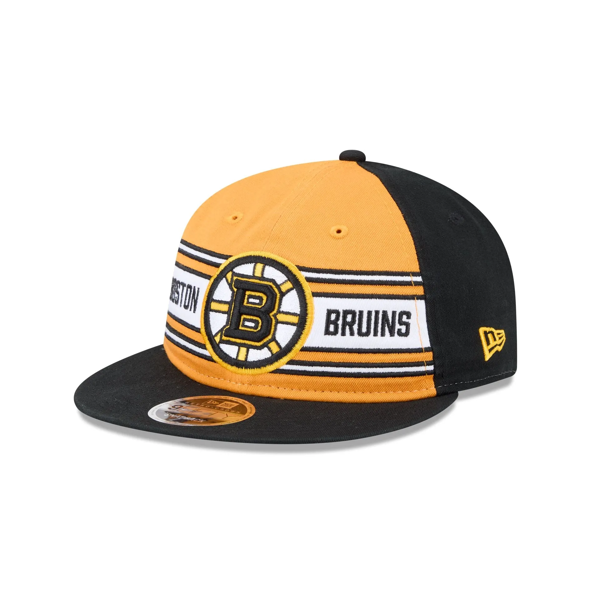Boston Bruins Team Stripes Retro Crown 9FIFTY Snapback Hat sold by New Era