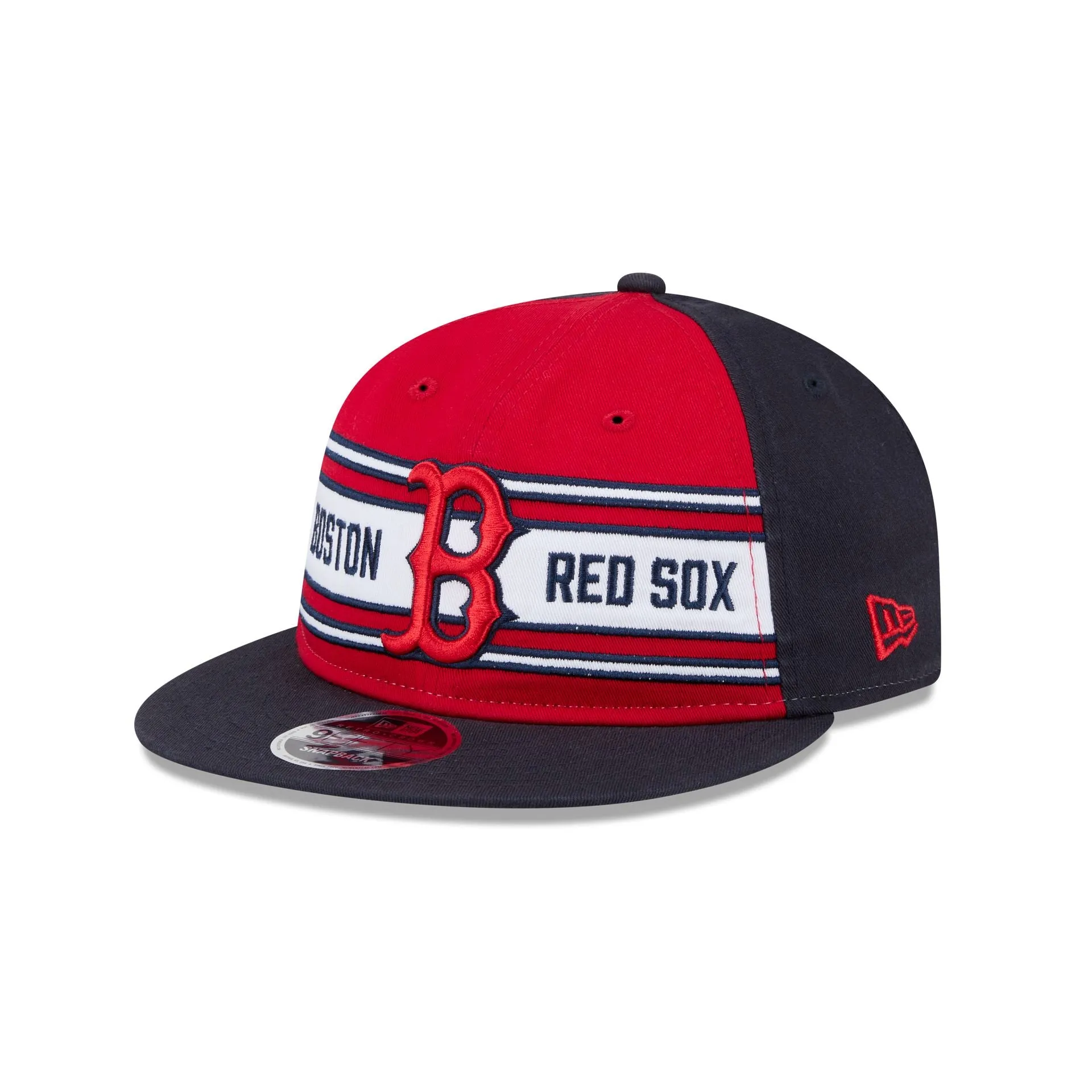 Boston Red Sox Team Stripes Retro Crown 9FIFTY Snapback Hat sold by New Era