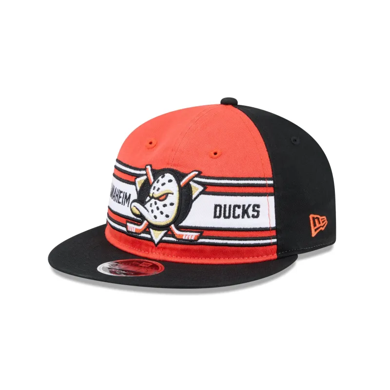 Anaheim Ducks Team Stripes Retro Crown 9FIFTY Snapback Hat sold by New Era