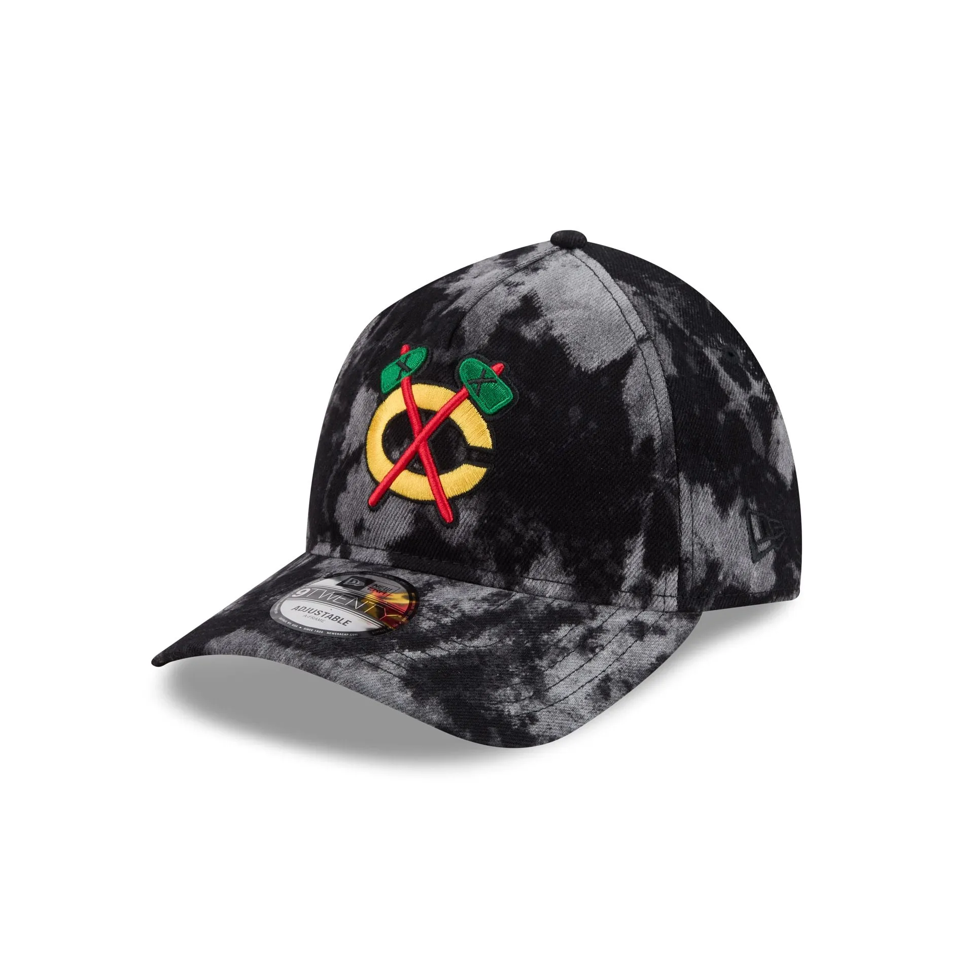 Chicago Blackhawks Bleached Denim 9TWENTY A-Frame Adjustable Hat sold by New Era