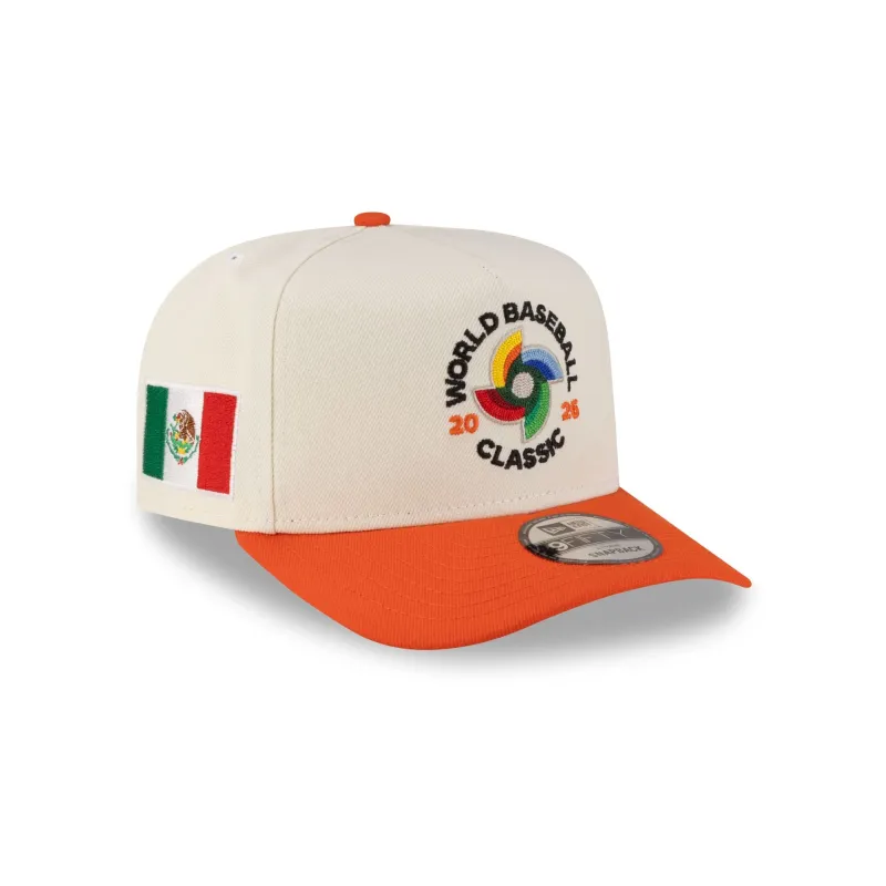 Mexico 2026 World Baseball Classic Chrome White 9FIFTY A-Frame Snapback Hat sold by New Era