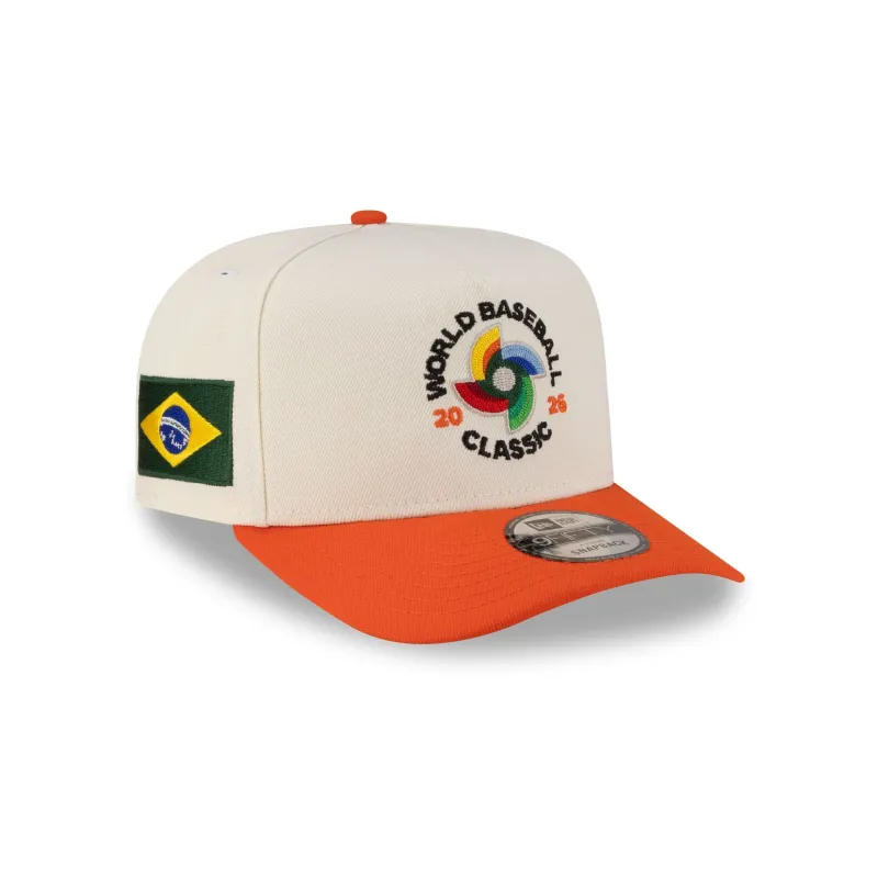 Brazil 2026 World Baseball Classic Chrome White 9FIFTY A-Frame Snapback Hat sold by New Era