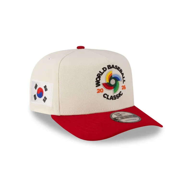 Korea 2026 World Baseball Classic Chrome White 9FIFTY A-Frame Snapback Hat sold by New Era