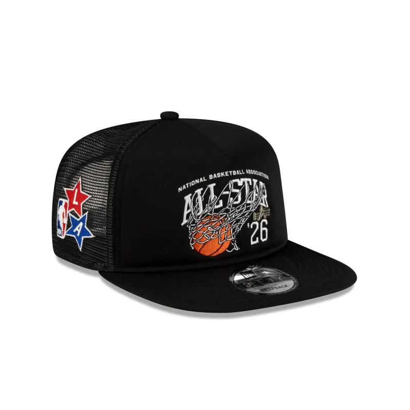 Alpha Industries 2026 NBA All-Star Game Black 9FIFTY A-Frame Trucker Hat sold by New Era