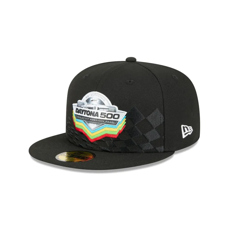 NASCAR DAYTONA 500 Black 59FIFTY Fitted Hat made by New Era