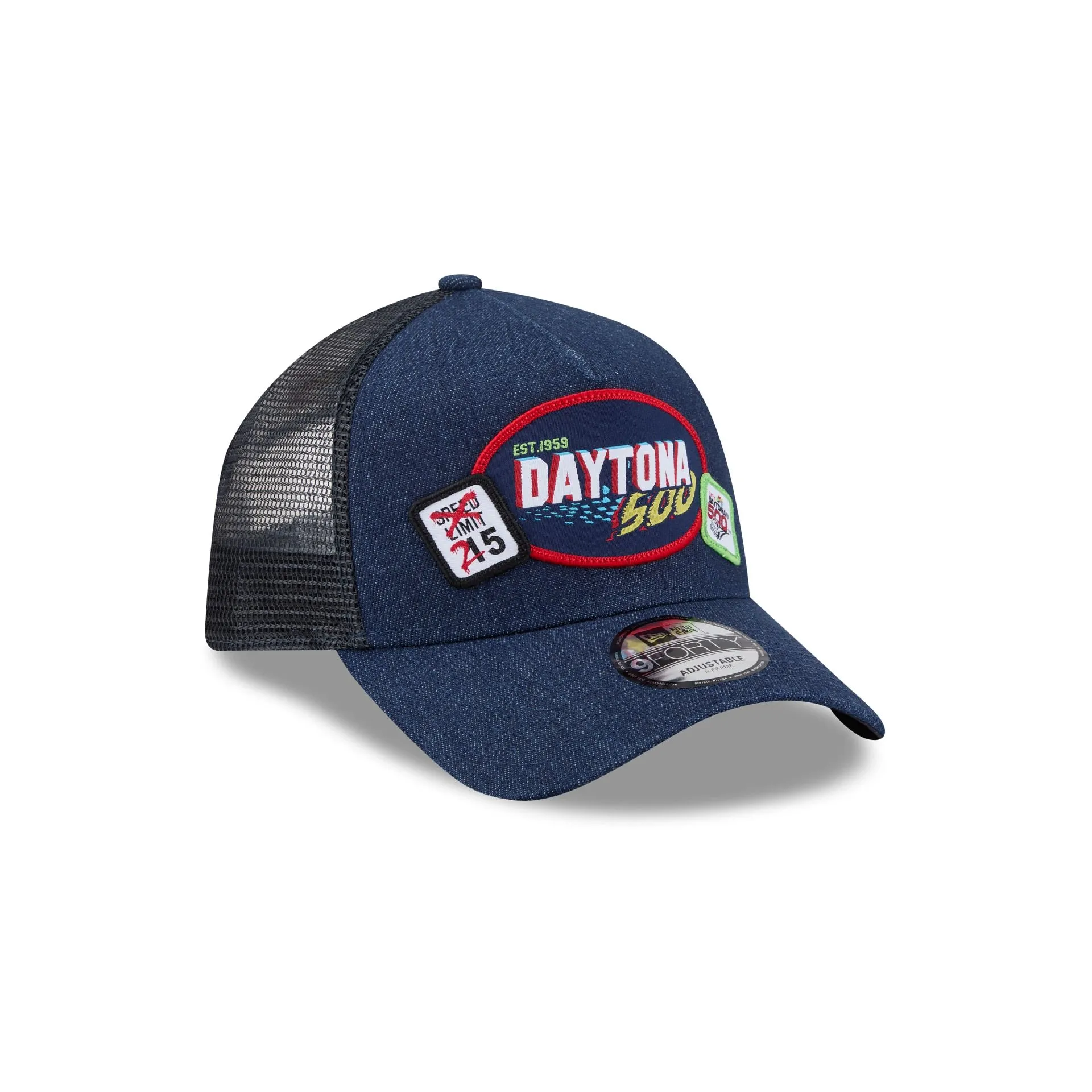 NASCAR DAYTONA 500 Denim 9FORTY A-Frame Trucker Hat sold by New Era product image thumbnail 3