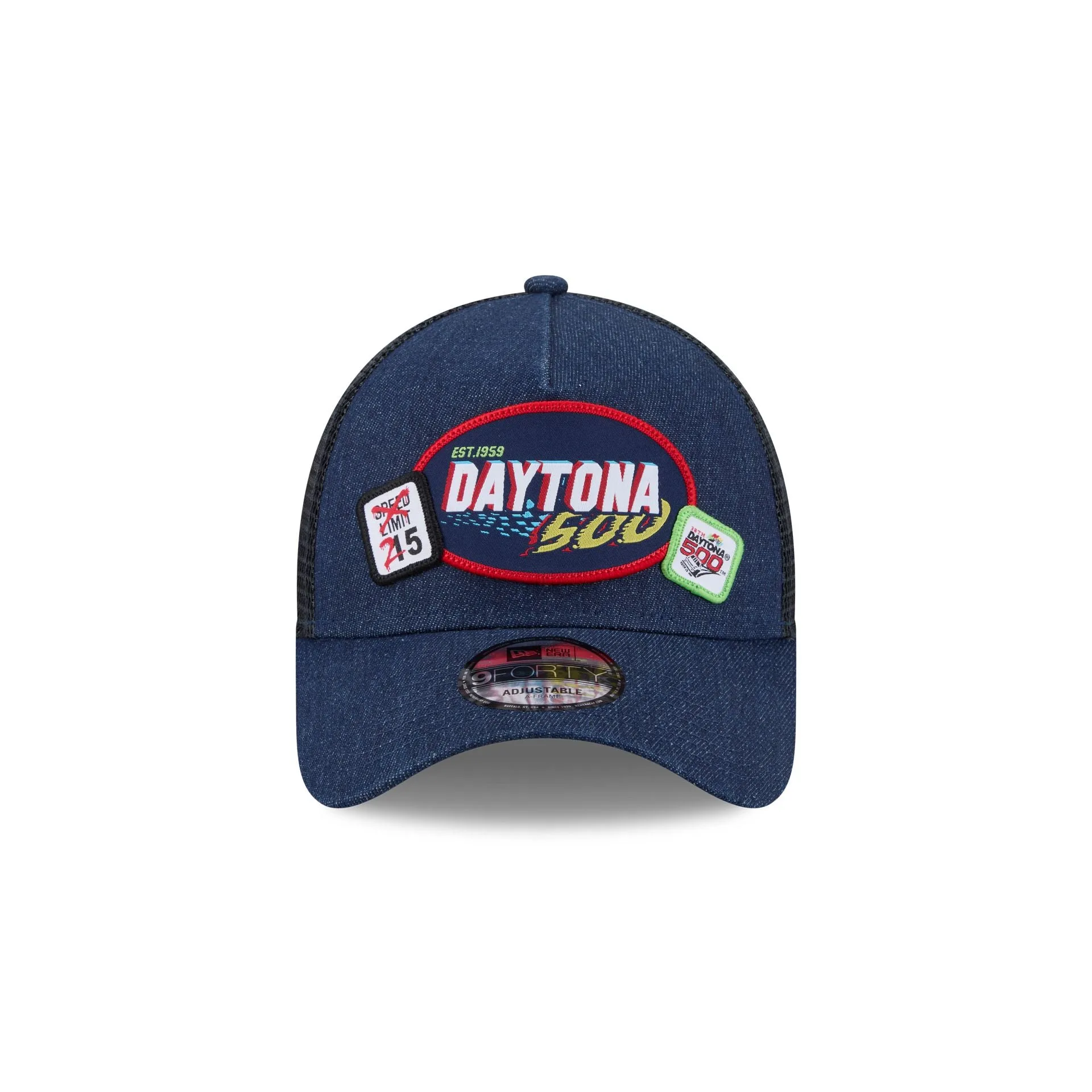 NASCAR DAYTONA 500 Denim 9FORTY A-Frame Trucker Hat sold by New Era product image thumbnail 2