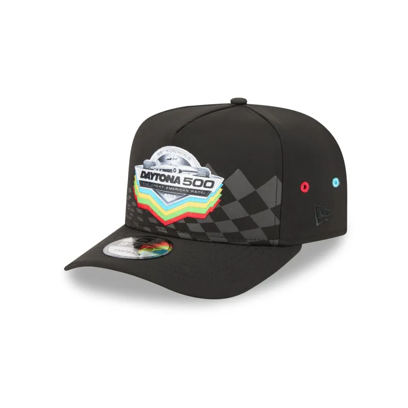 NASCAR DAYTONA 500 Black 9FIFTY A-Frame Snapback Hat made by New Era