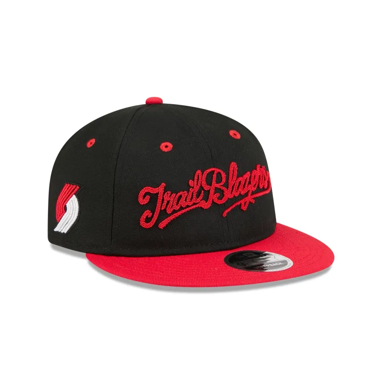 Portland Trail Blazers Chainstitch Script Retro Crown 9FIFTY Snapback Hat sold by New Era