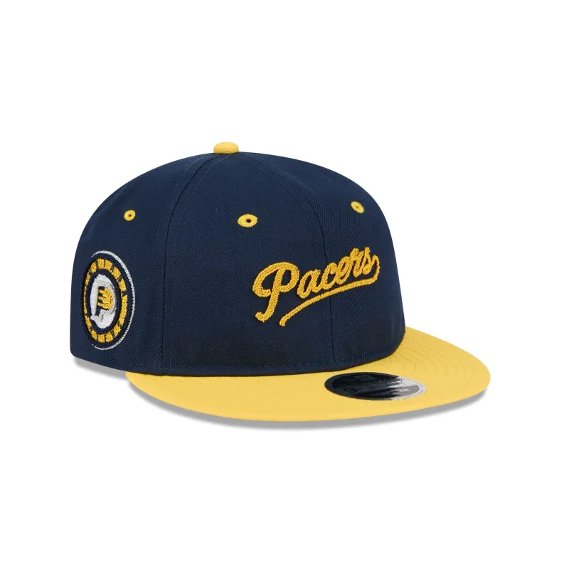 Indiana Pacers Chainstitch Script Retro Crown 9FIFTY Snapback Hat made by New Era