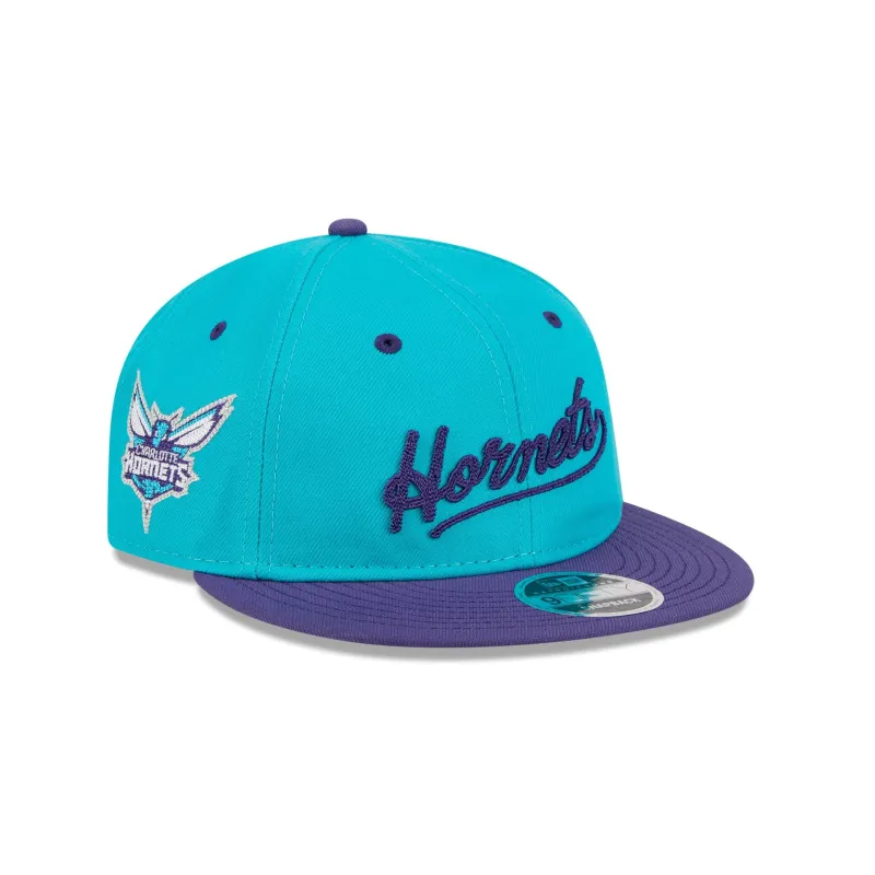 Charlotte Hornets Chainstitch Script Retro Crown 9FIFTY Snapback Hat sold by New Era