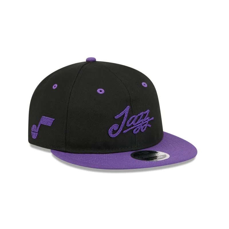 Utah Jazz Chainstitch Script Retro Crown 9FIFTY Snapback Hat sold by New Era