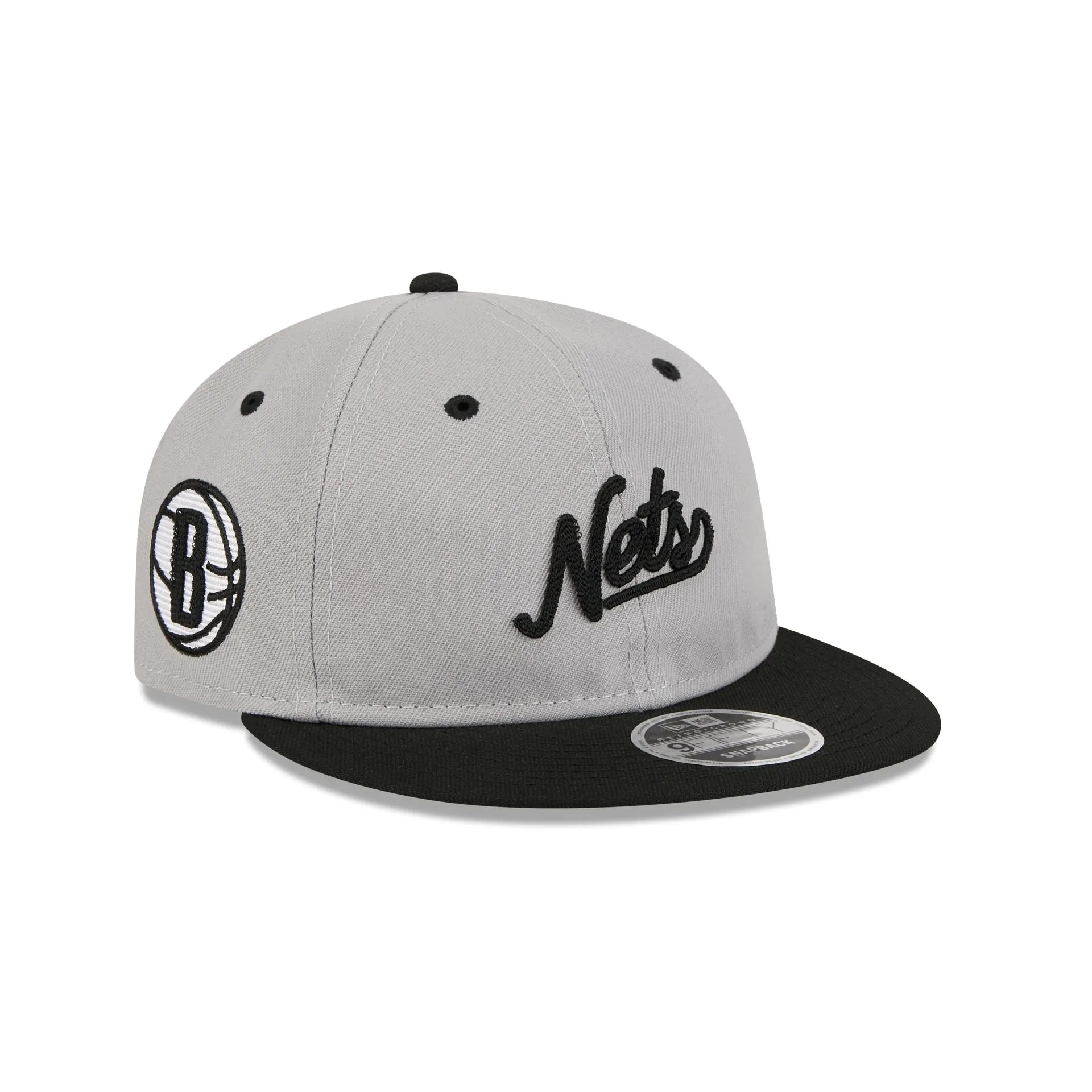 Brooklyn Nets Chainstitch Script Retro Crown 9FIFTY Snapback Hat sold by New Era