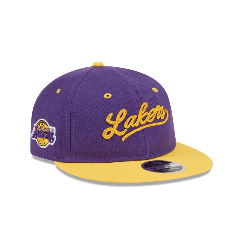 Los Angeles Lakers Chainstitch Script Retro Crown 9FIFTY Snapback Hat sold by New Era