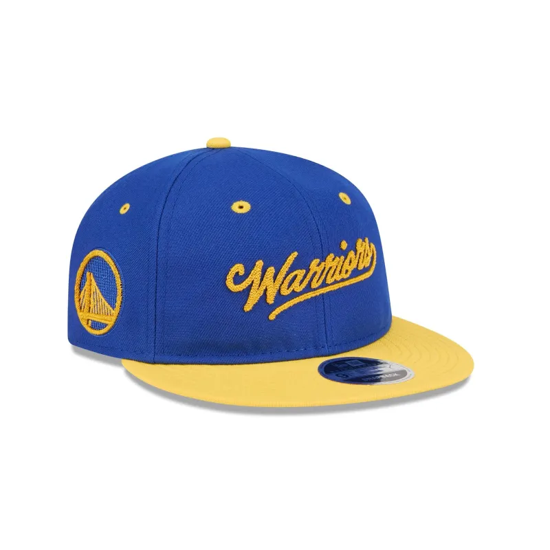 Golden State Warriors Chainstitch Script Retro Crown 9FIFTY Snapback Hat sold by New Era