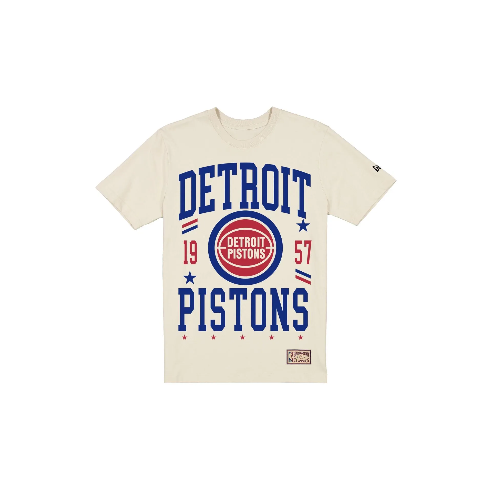 Detroit Pistons 1978-1995 Hardwood Classics Chrome White T-Shirt sold by New Era