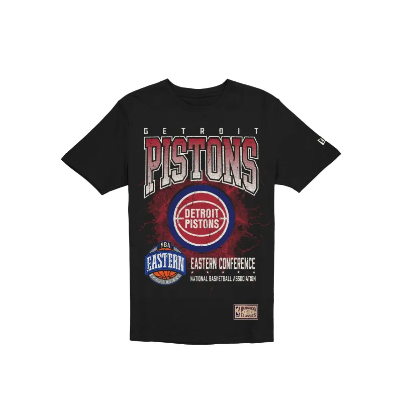 Detroit Pistons 1978-1995 Hardwood Classics Black T-Shirt sold by New Era