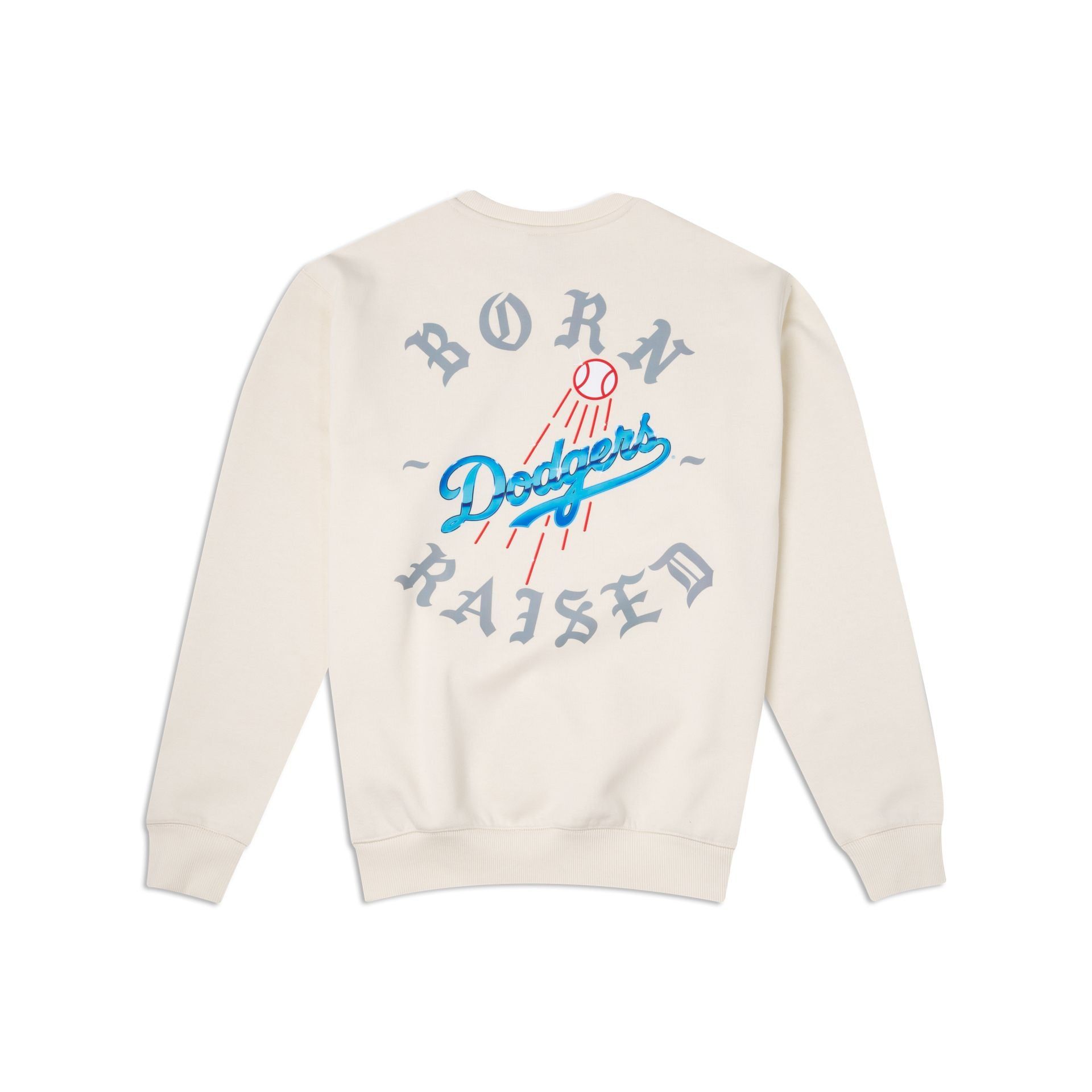 Born X Raised Los Angeles Dodgers White Crewneck sold by New Era product image thumbnail 2