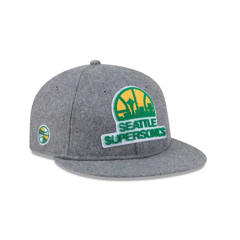 Seattle Supersonics Chenille Woven Retro Crown 9FIFTY Adjustable Hat sold by New Era