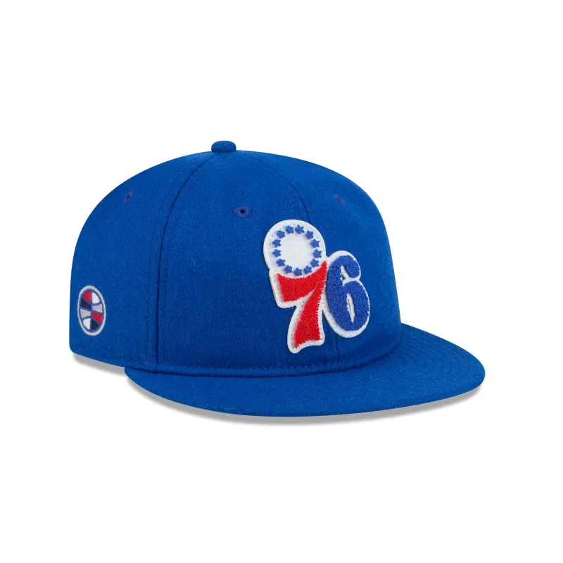 Philadelphia 76ers Chenille Woven Retro Crown 9FIFTY Adjustable Hat sold by New Era