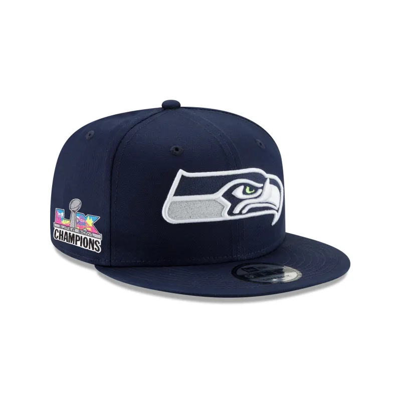 Seattle Seahawks Super Bowl LX Champions Sidepatch 9FIFTY Snapback Hat sold by New Era