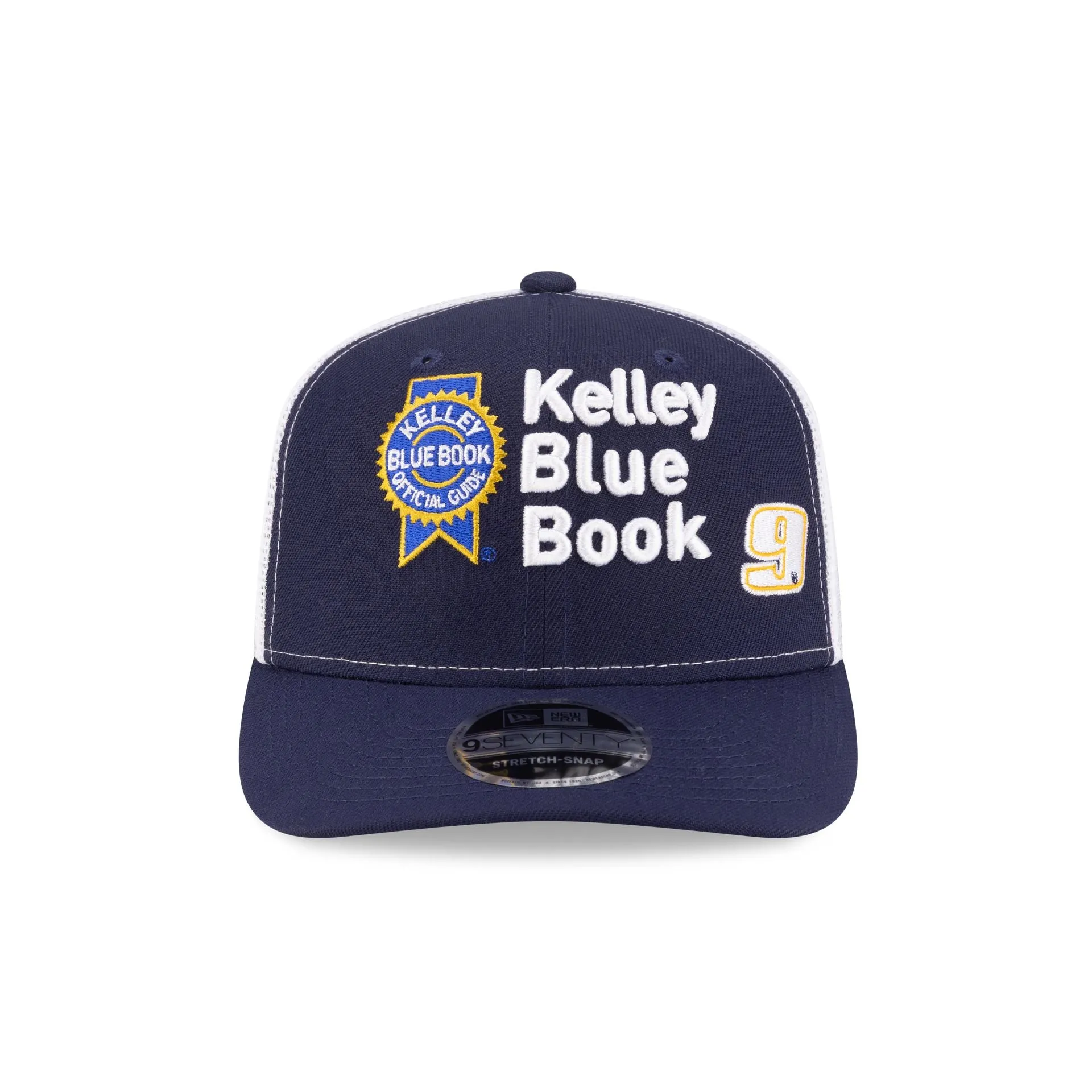 Hendrick Motorsports 2026 Chase Elliott Kelley Blue Book Partner 9SEVENTY Trucker Hat sold by New Era product image thumbnail 2
