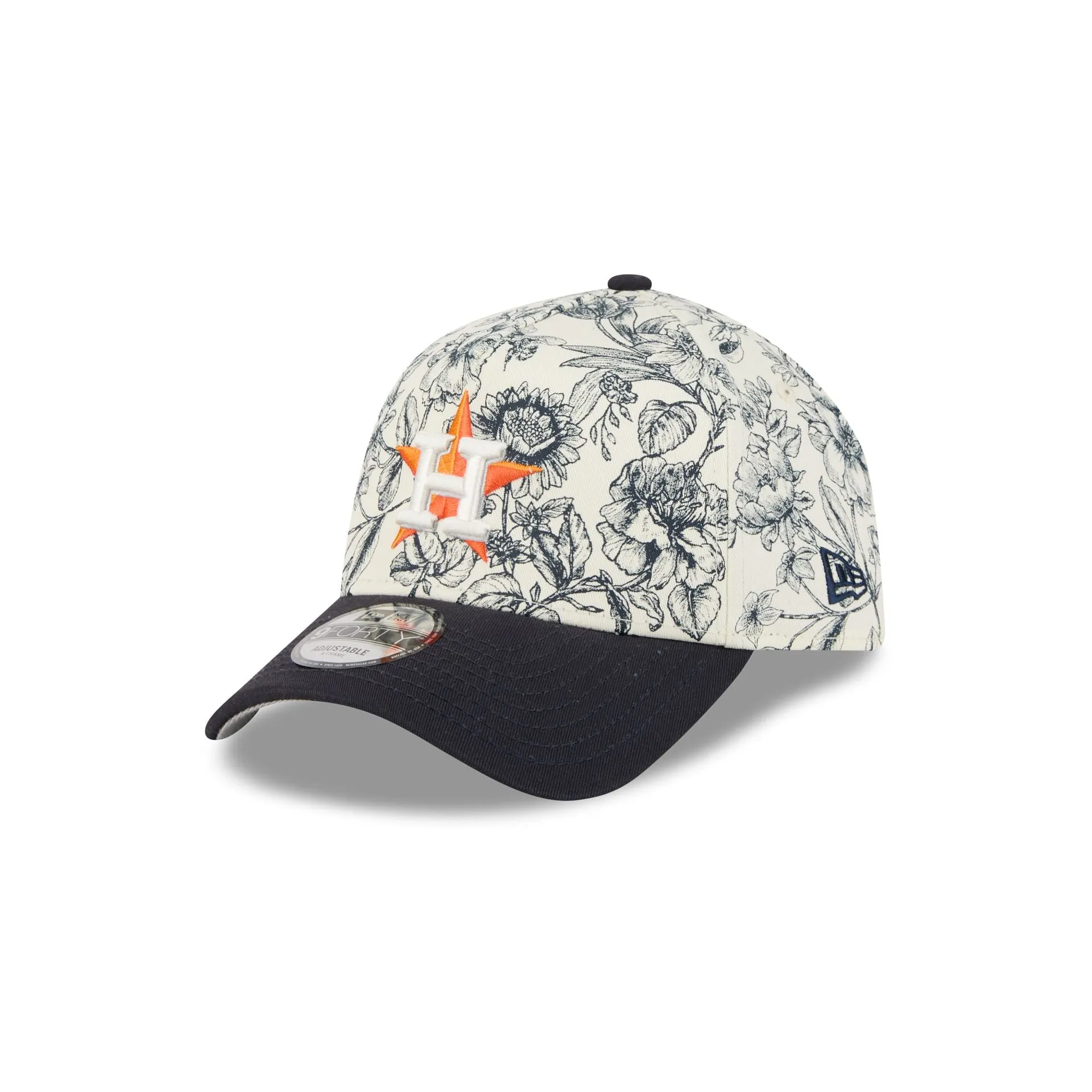 Houston Astros Spring Floral Navy 9FORTY A-Frame Snapback Hat sold by New Era