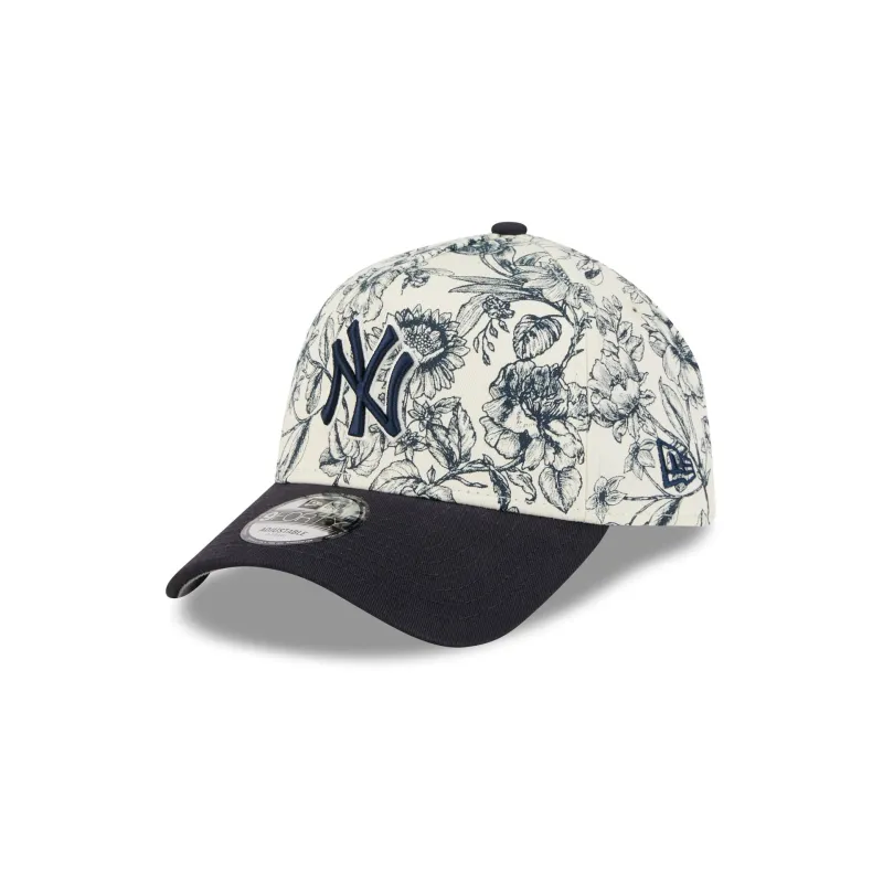 New York Yankees Spring Floral Navy 9FORTY A-Frame Snapback Hat sold by New Era