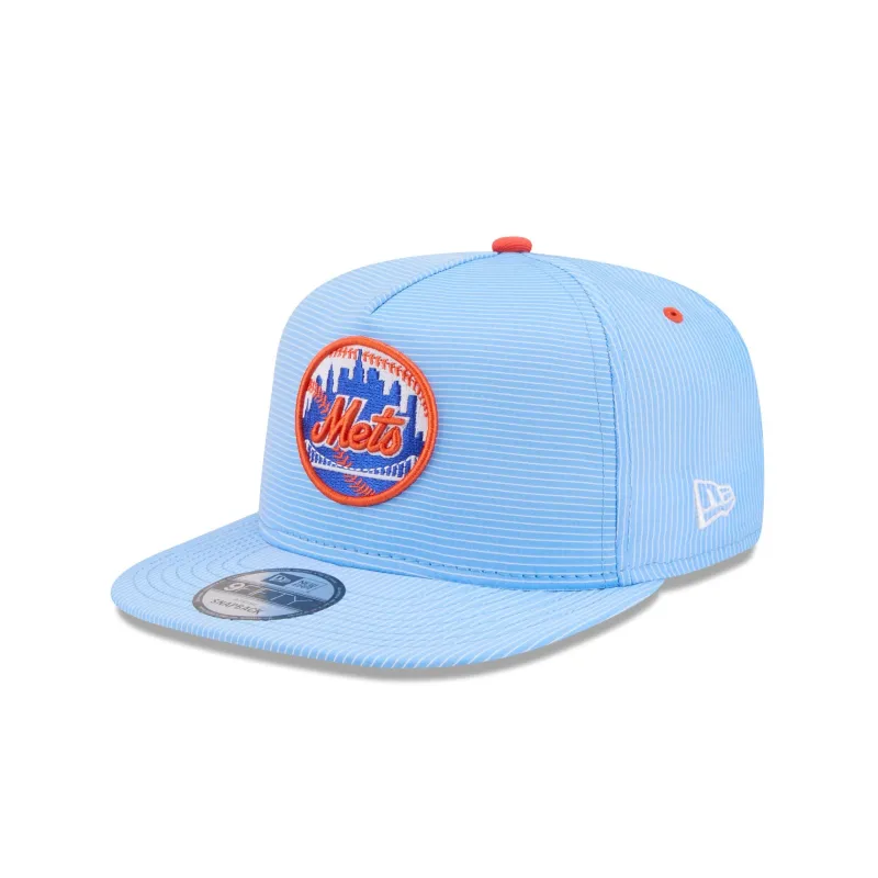 New York Mets Pinstripe Ripstop 9FIFTY A-Frame Snapback Hat sold by New Era