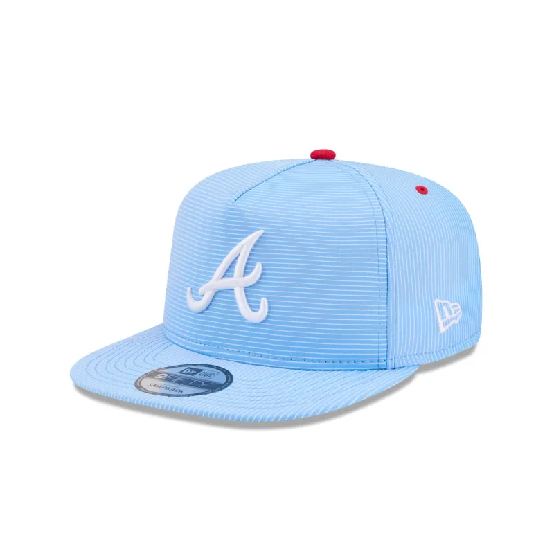 Atlanta Braves Pinstripe Ripstop 9FIFTY A-Frame Snapback Hat sold by New Era