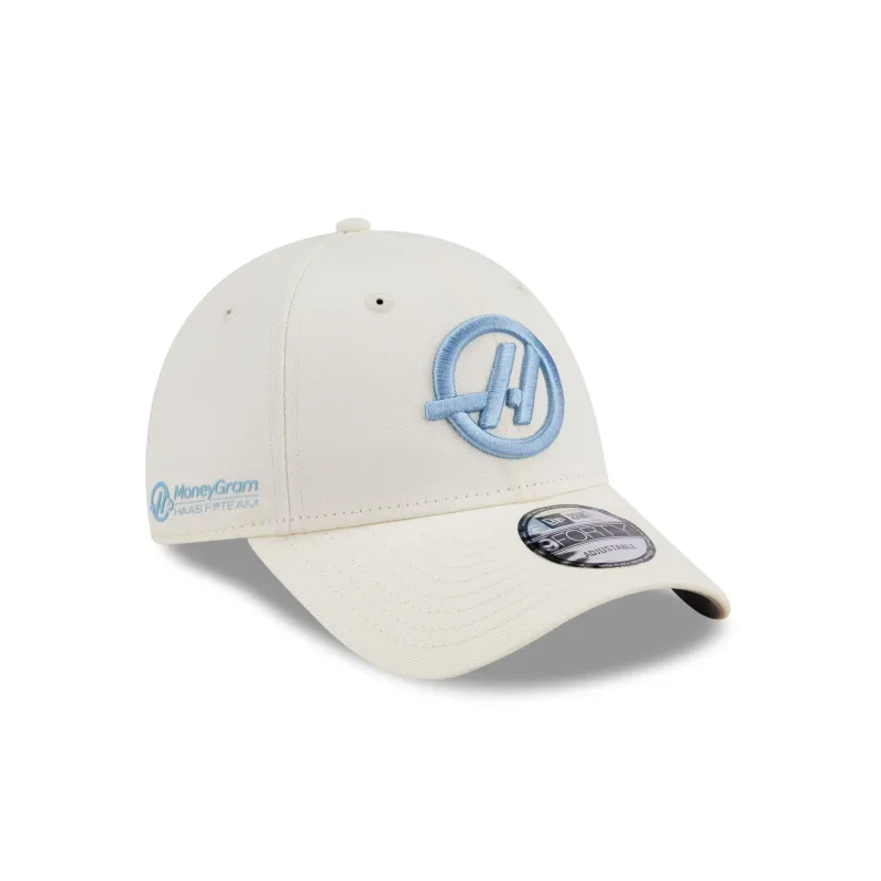 TGR Haas F1 Team Chrome White 9FORTY Adjustable Hat sold by New Era
