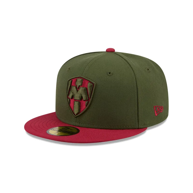 Rayados Color Pack Olive 59FIFTY Fitted Hat made by New Era
