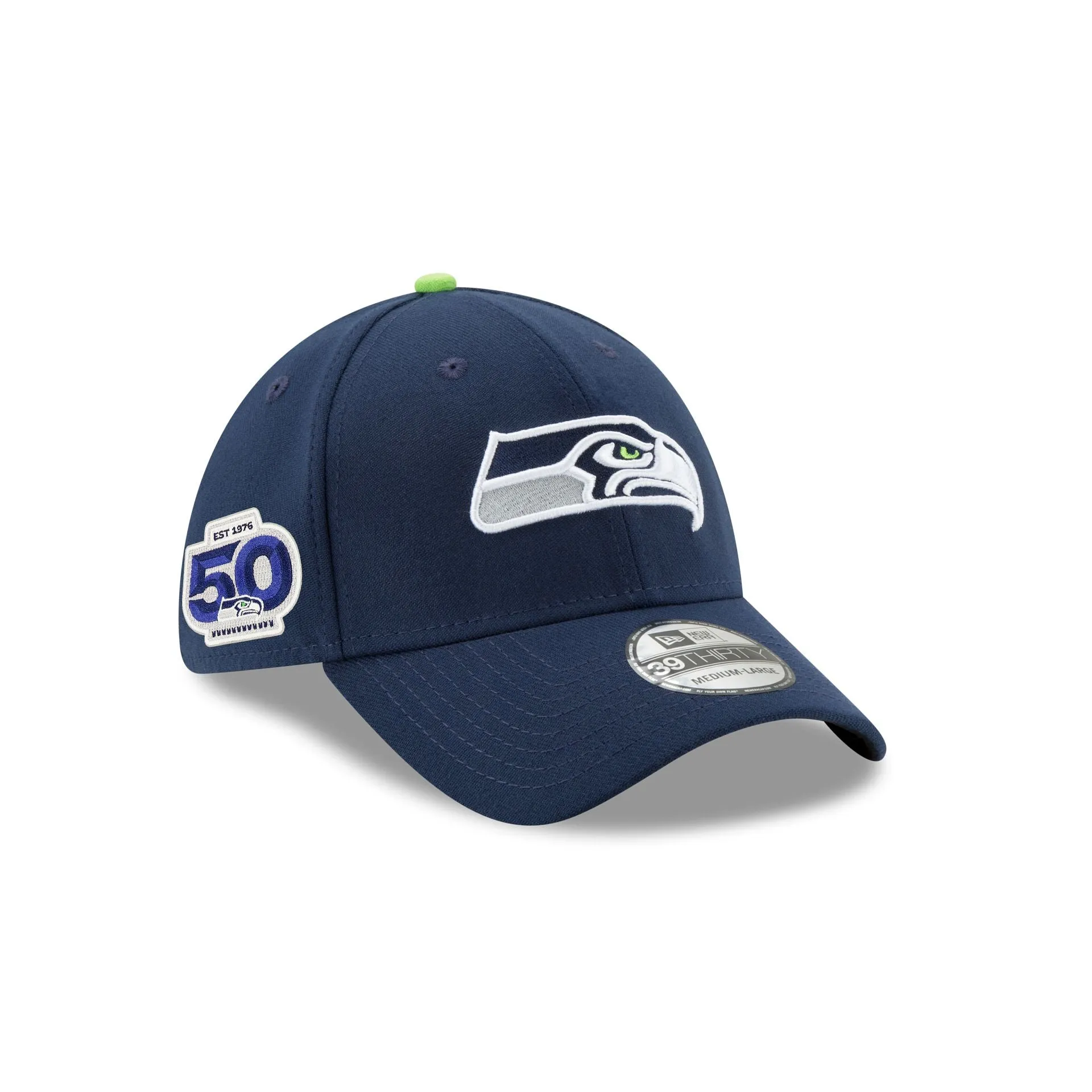 Seattle Seahawks 50th Anniversary 39THIRTY Stretch Fit Hat sold by New Era