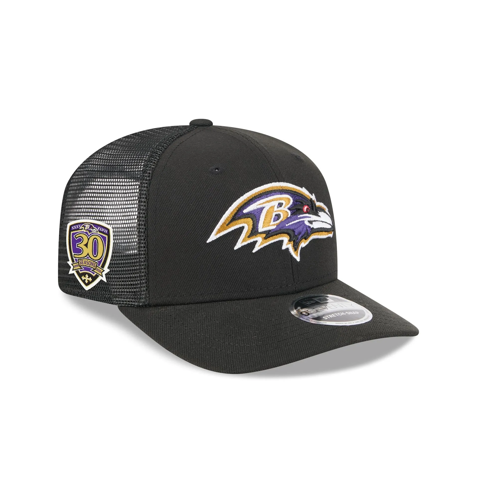 Baltimore Ravens 30th Anniversary 9SEVENTY Trucker Hat sold by New Era
